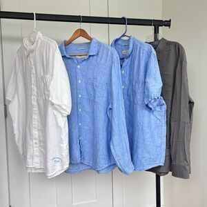 Tommy Bahama Relax Linen Button Down Long Sleeve Shirt Hawaiian Lot Of 4 Sz XL